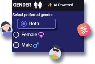 AI-powered matching for preferred gender