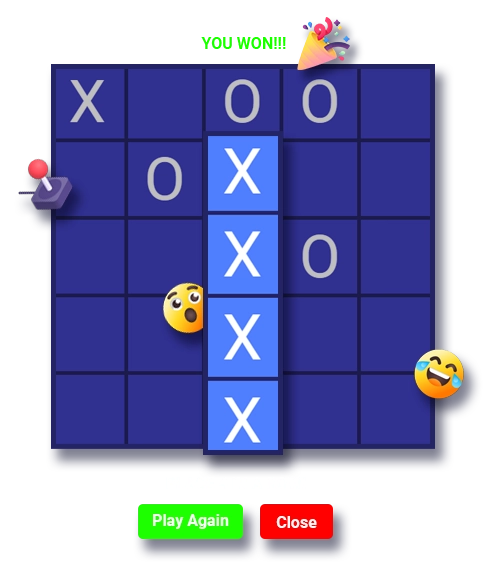 In-app games like tic-tac-toe